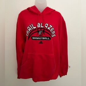 Vintage Adidas Red Trail Blazers Basketball Hoodie